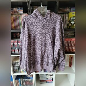 American Eagle/Aerie oversized purple Leopard print size Large  Hoodie